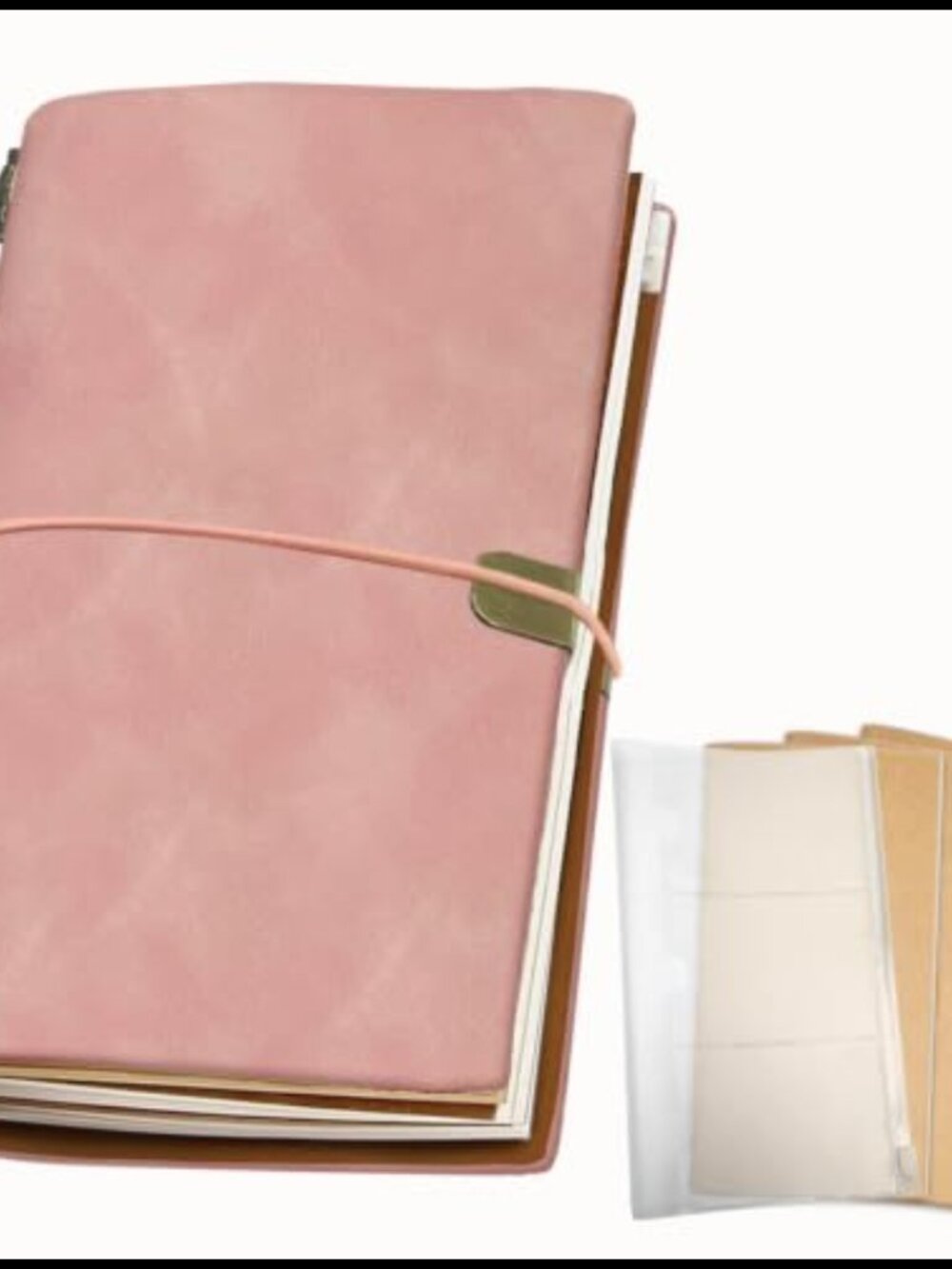Faux Leather Travel Journal Notebook Refillable 192 Pages 4.8 x 8 Inch